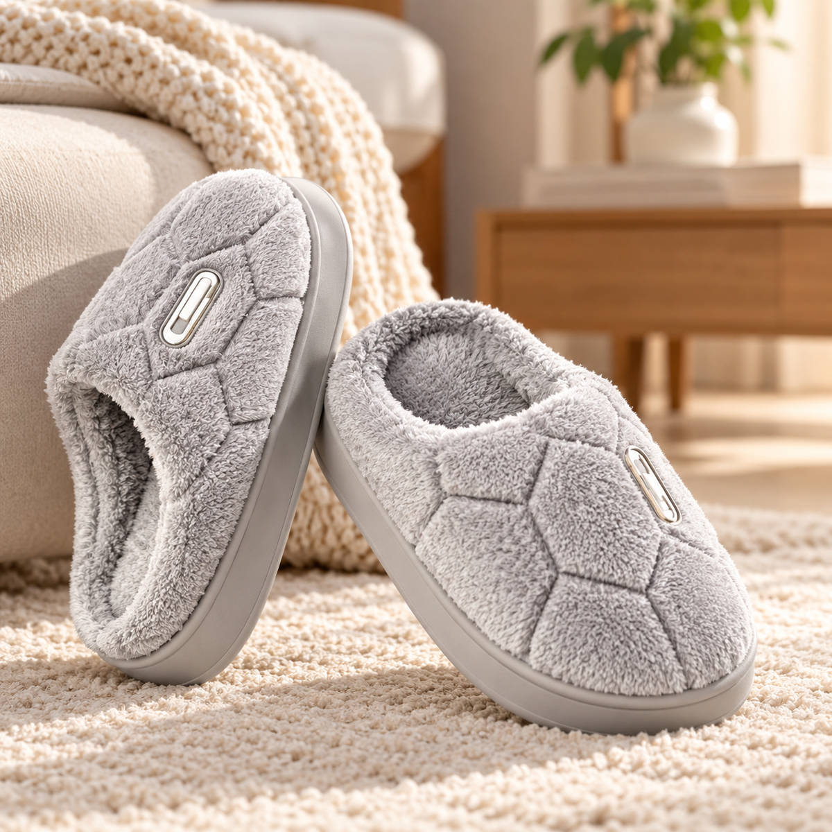 Men’s Plush Slip-On Slippers