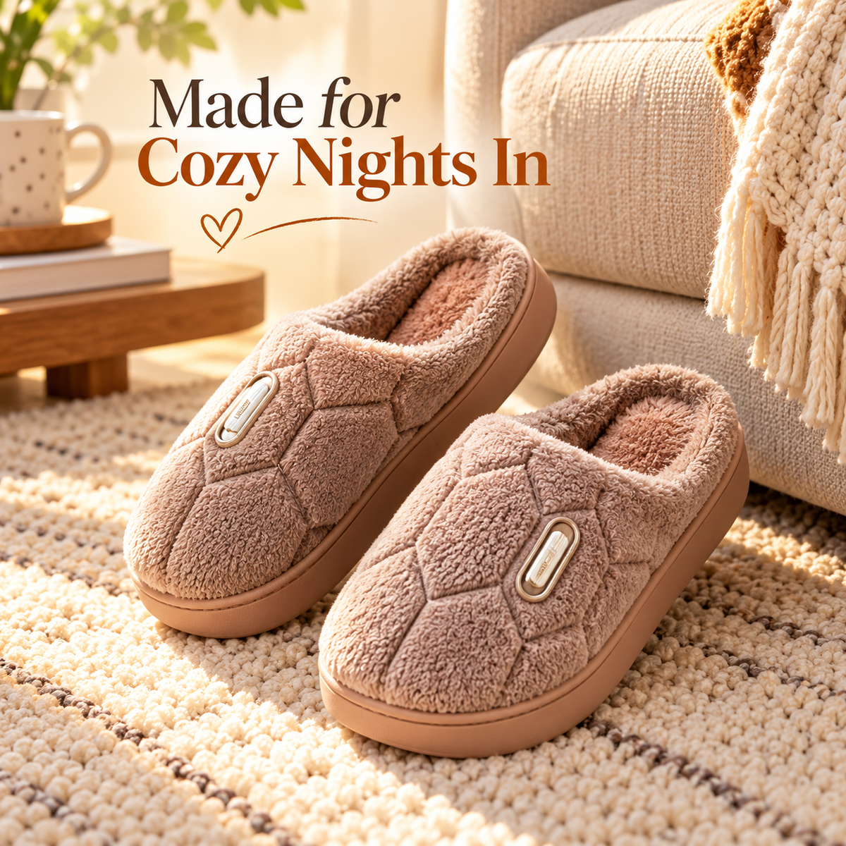 Men’s Plush Slip-On Slippers