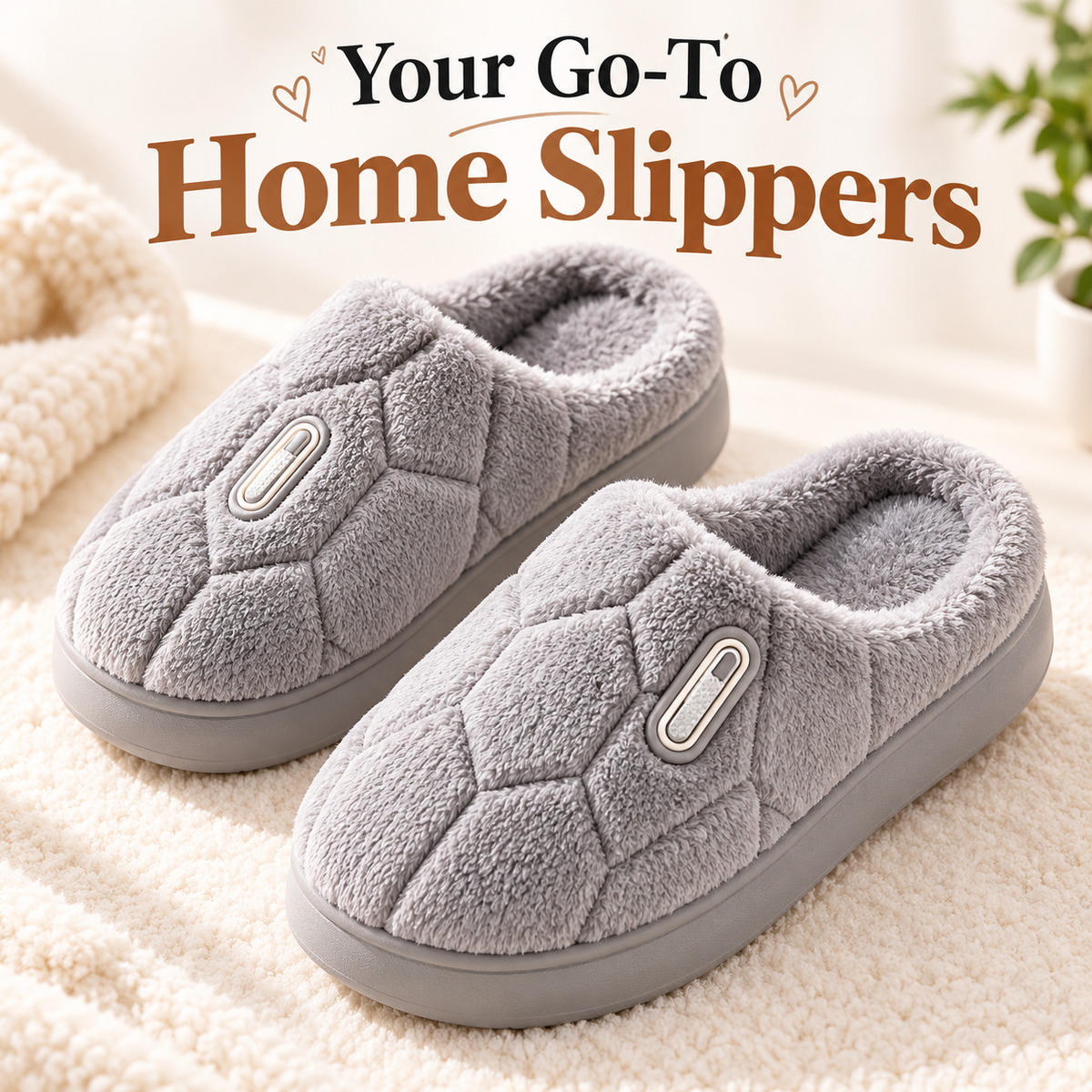Men’s Plush Slip-On Slippers