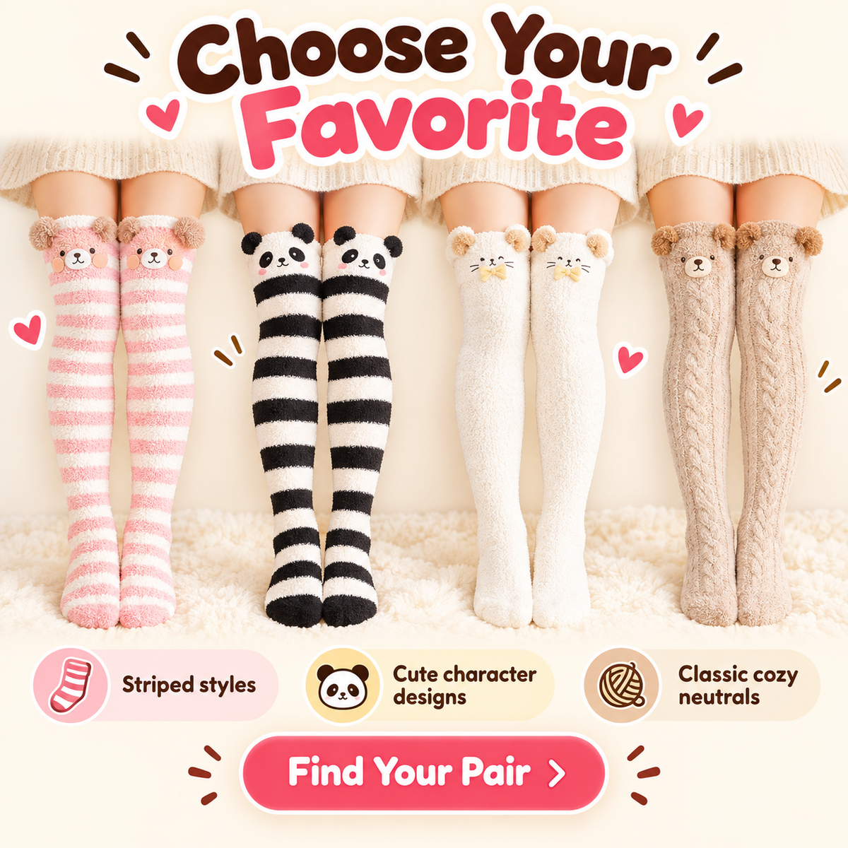 Plush Fleece Over-Knee Socks
