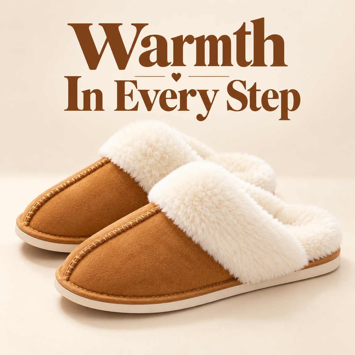 Women’s Faux Suede Slippers with Fluffy Cuffs