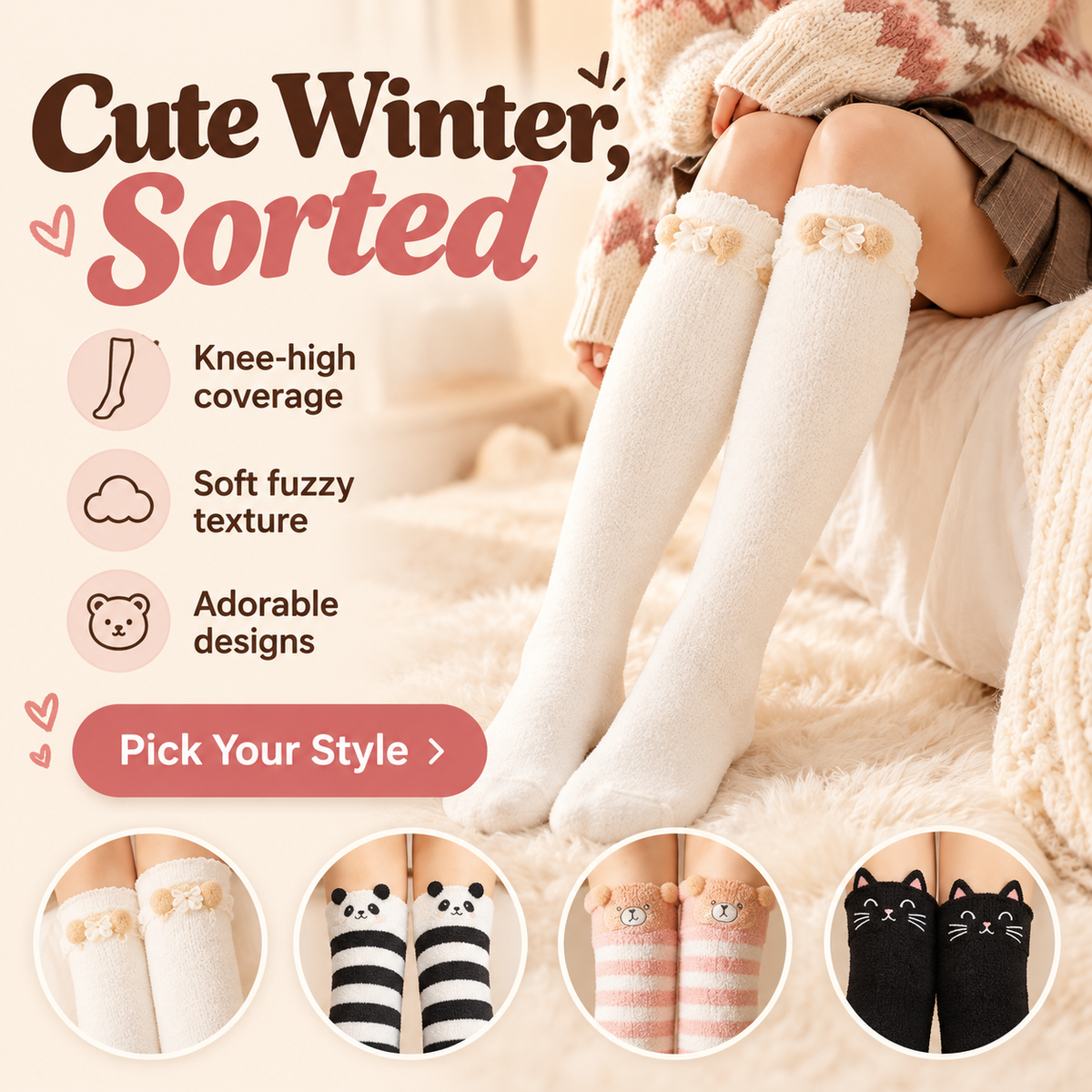 Plush Fleece Over-Knee Socks