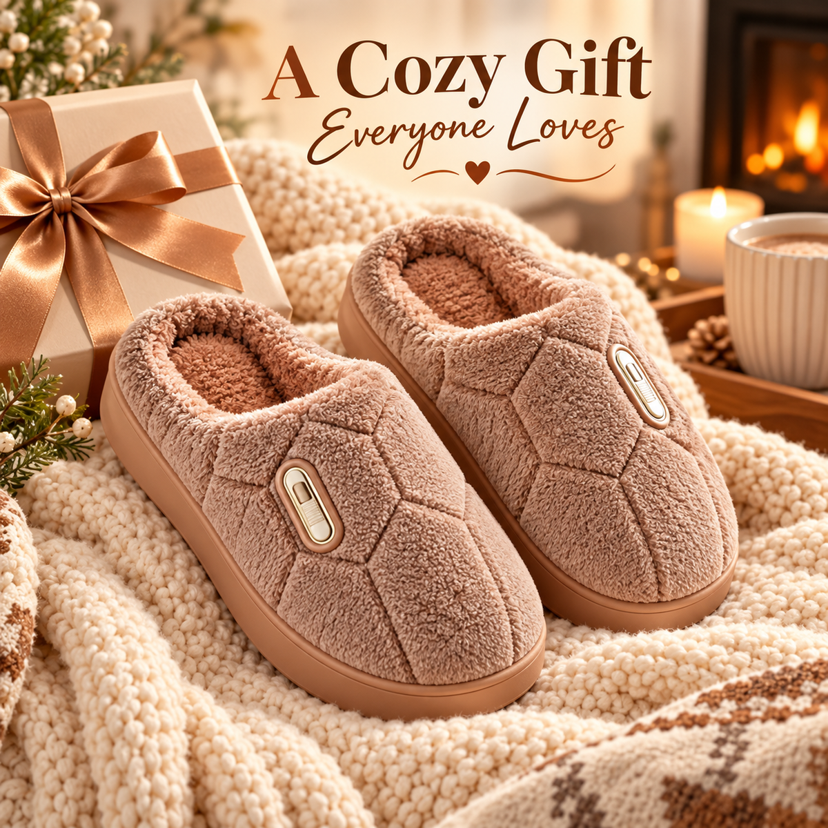 Men’s Plush Slip-On Slippers