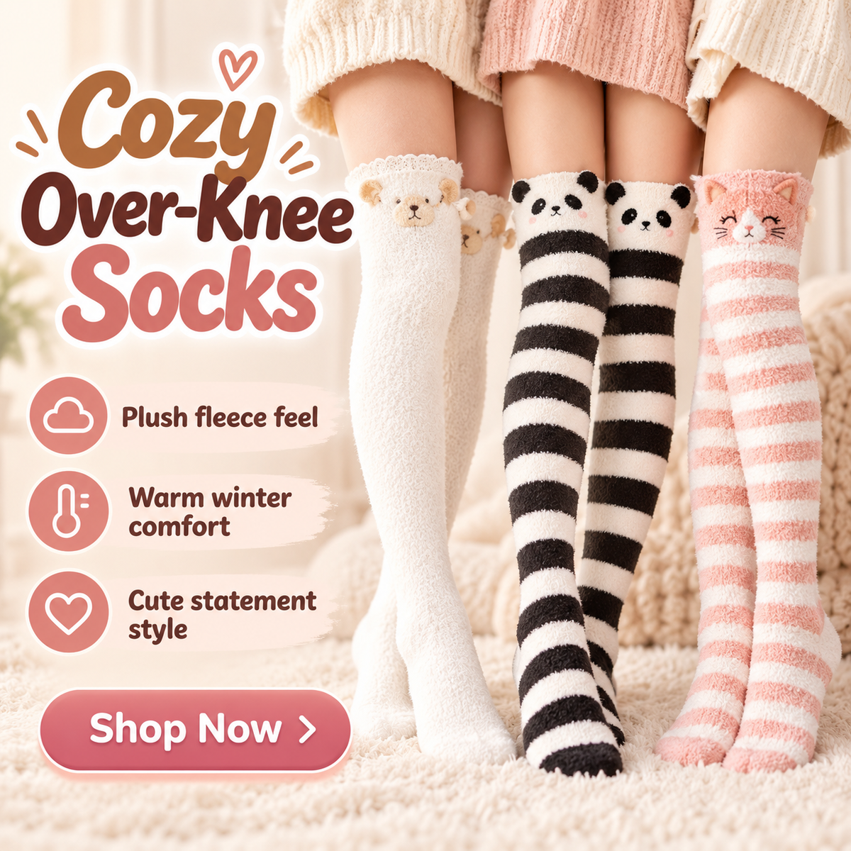 Plush Fleece Over-Knee Socks