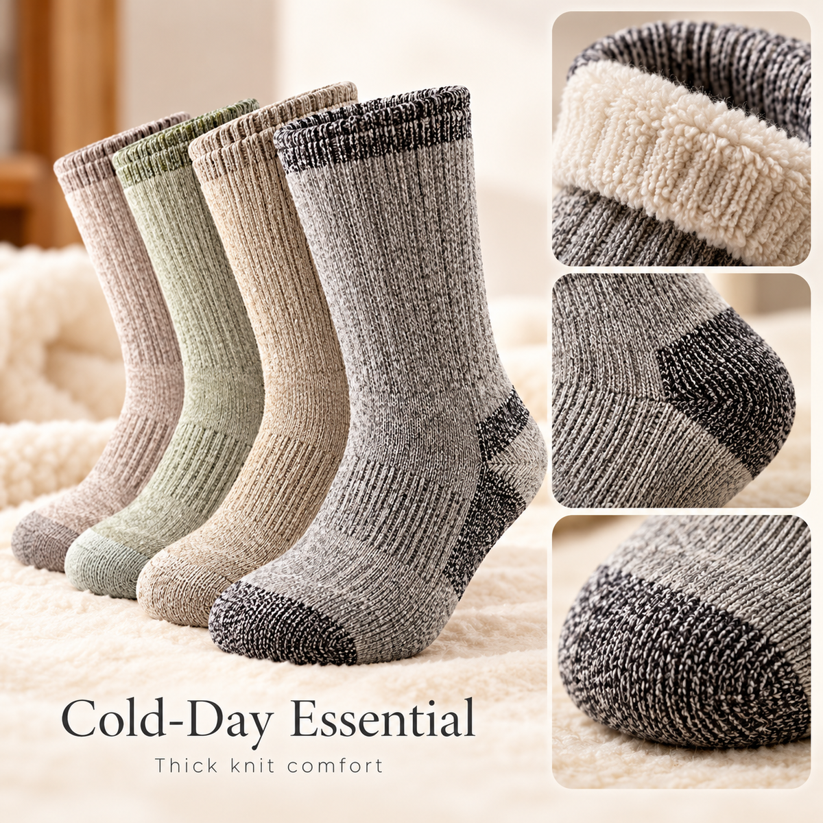 4-Pack Thermal Crew Socks