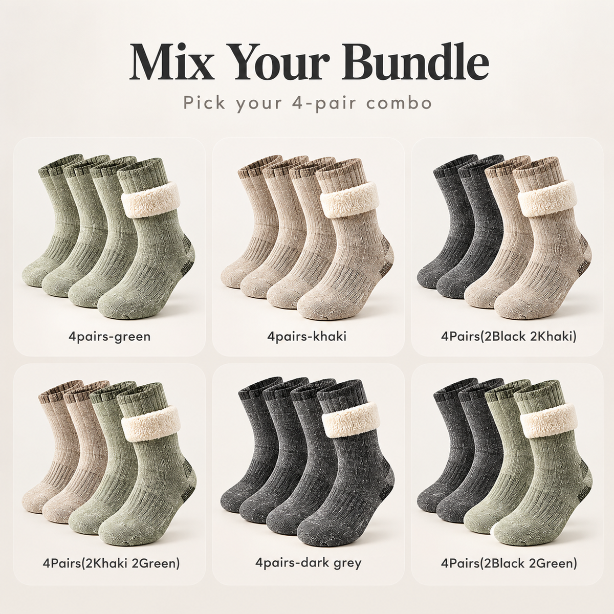 4-Pack Thermal Crew Socks