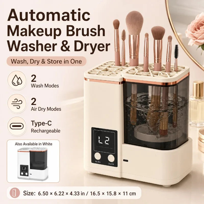 Electric Makeup Brush Cleaner & Dryer — Type-C Rechargeable