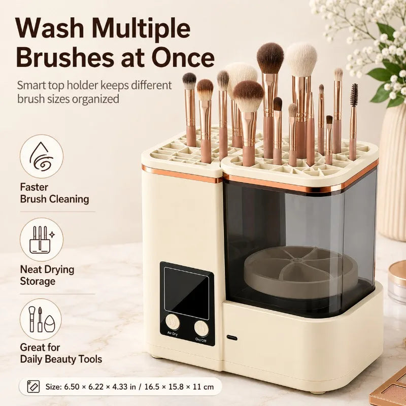 Electric Makeup Brush Cleaner & Dryer — Type-C Rechargeable