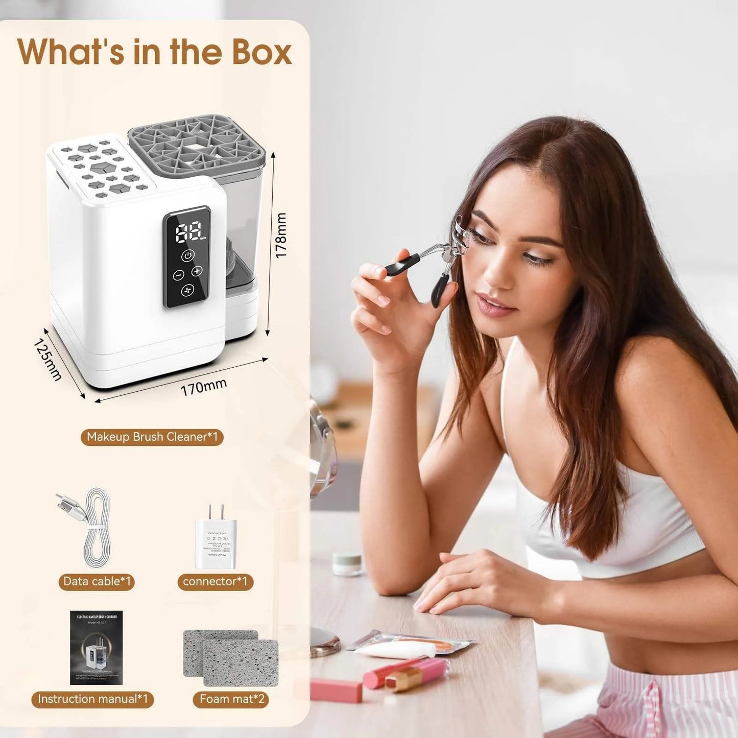 Electric Makeup Brush Cleaner & Dryer — Type-C Rechargeable