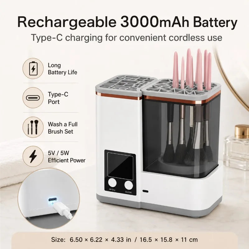 Electric Makeup Brush Cleaner & Dryer — Type-C Rechargeable