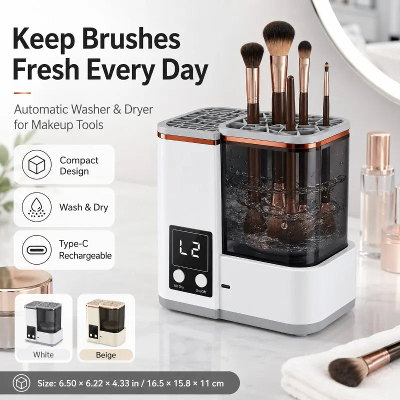 Electric Makeup Brush Cleaner & Dryer — Type-C Rechargeable